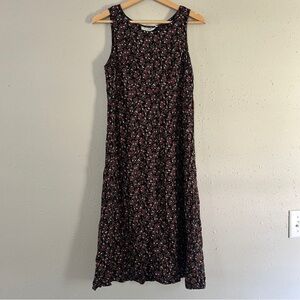 Molly Malloy Vintage Floral Sleeveless Black Dress Retro 90s Casual Lightweight